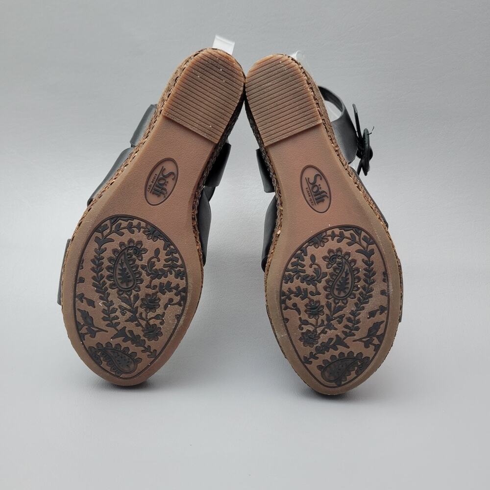 Sofft Casidy Womens Sandal Woven Wedge Wrap Soft Leather Straps Size 9 M Black - Picture 10 of 12